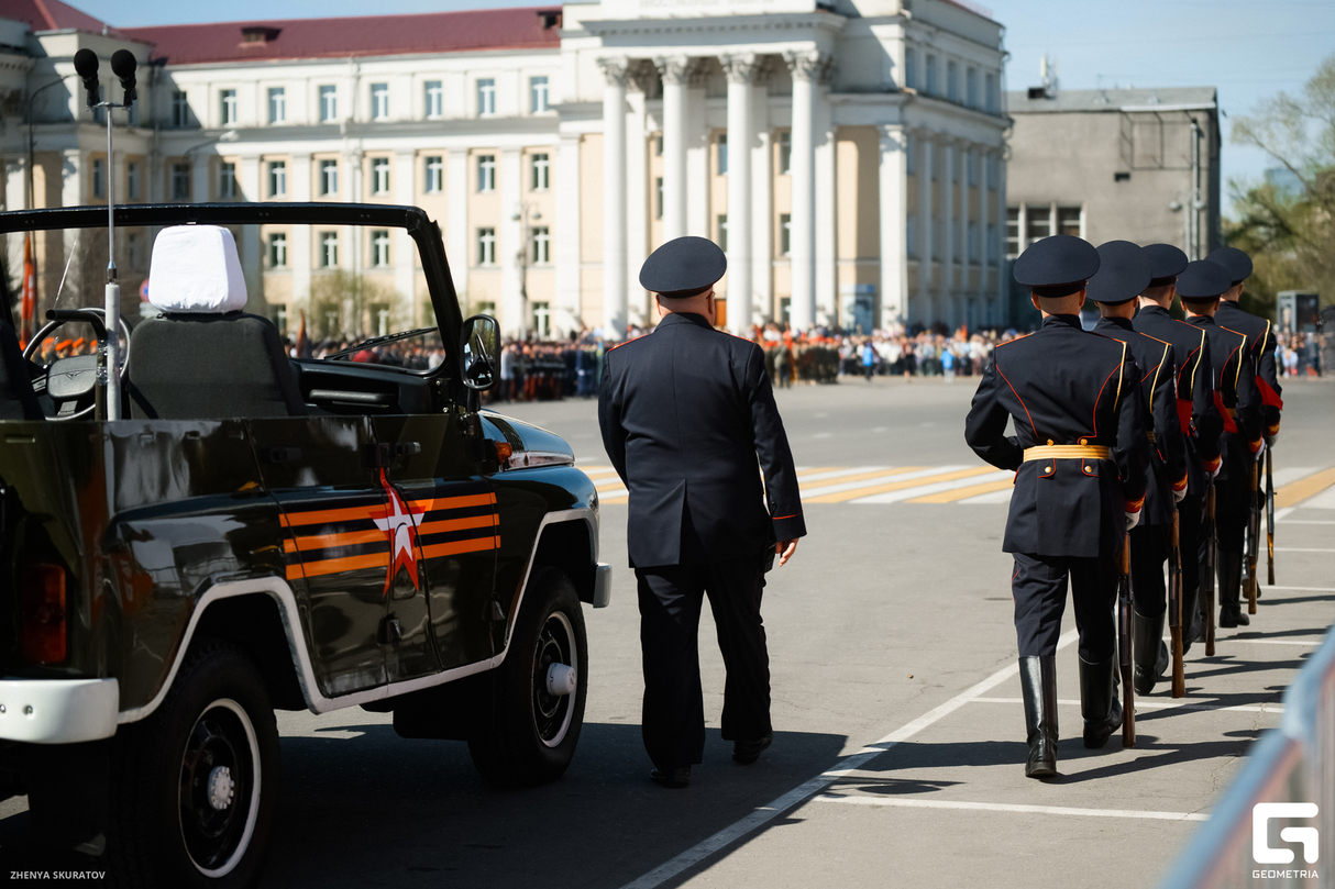 Торжественное прохождение парадных расчетов Иркутского территориального гарнизона. 7