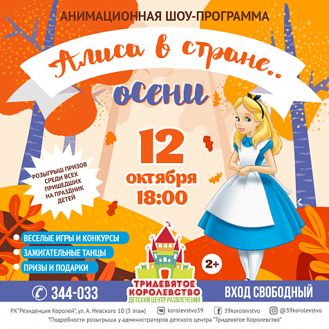Анимационная программа «Алиса в стране Осени»